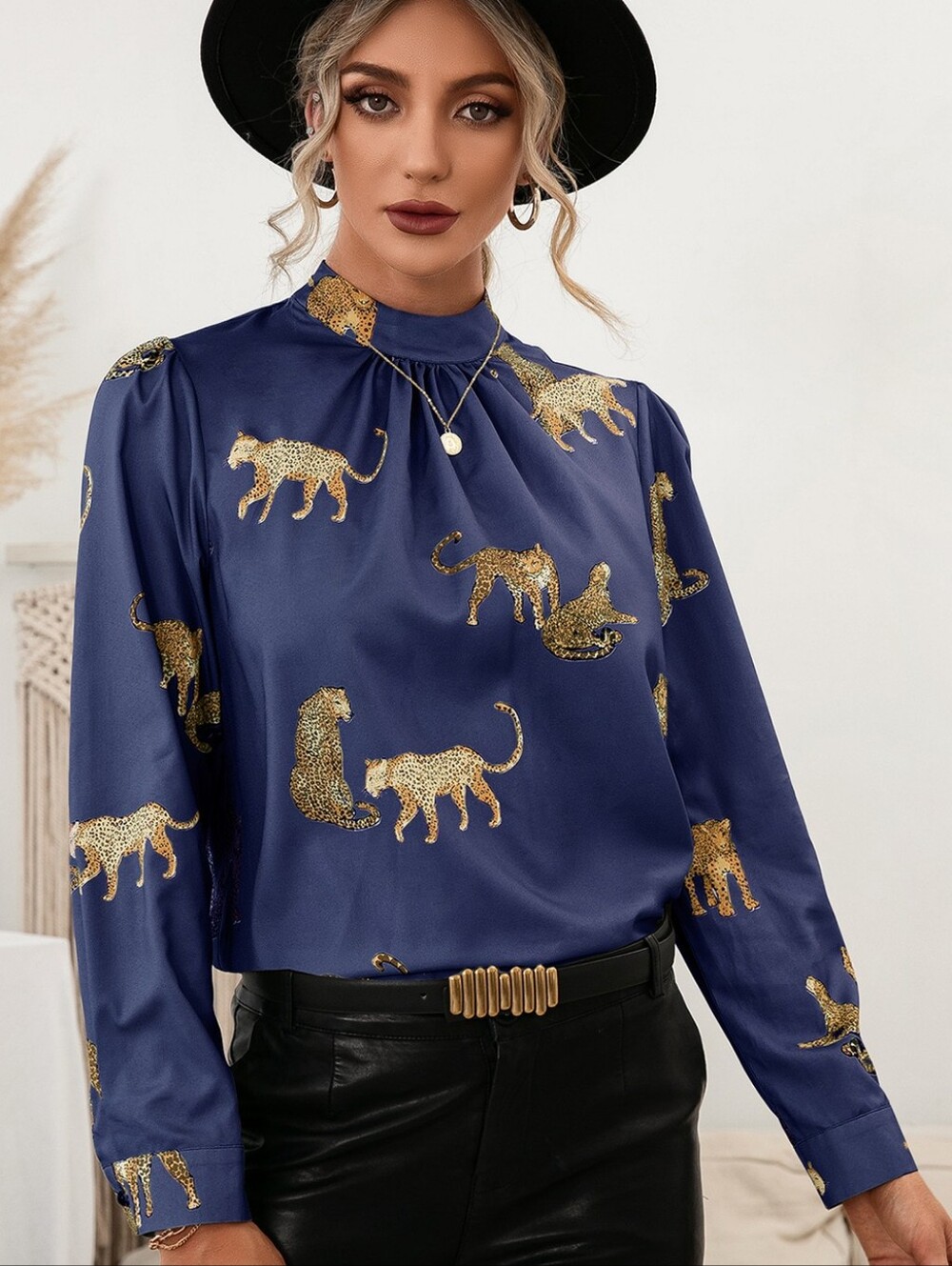 Savannah Chic Puff Sleeve Top - Blue